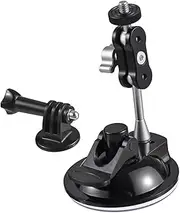Labymos Powerful Suction Cup Mount Bracket Camera Car Mount Dual Ball Heads 360° Rotatable 450g Load Capacity Replacement for Hero 11/10/9/8, Osmo Action,