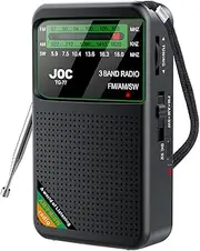 IsMwav Pocket Radio Portable Mini Full Band Radio AM/FM/SW Radio with Rechargeable Battery Support Earphone MiniRadio for Old,B