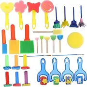 Encourage Creativity: 30-Piece Sponge Brush Set for Boys and Girls Safe Materials Stamps for Drawing