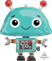 SuperShape XL Robot P35 Foil Balloon, Multicolor