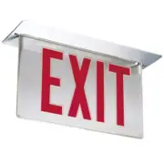 Aluminum Edge Lit LED Exit Single Face Red Letters On Cleared Background nicad