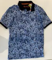 ROBERT GRAHAM Blue Short Sleeve Amaro Polo Shirt Mens S Classic Fit New NWT