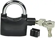 KALLORY Theft Alarm Padlock for Motorcycle Bike and Door Security High Decibel Sound Rustproof Mechanical Alarm Functions Black