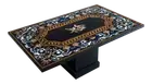 60" x 36" Marble Center Table Top Pietra Dura Inlay With marble Stand