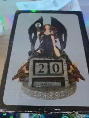 7" Tall Mystical Magical Fantasy Fairy With Dragons Figurine With Calender