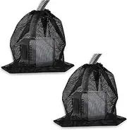 2 Pack Pump Barrier Bag, Black Filter Media Bag, Pump Mesh Bag for Outdoor Water Ponds Filters