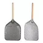 Perforated Pizza Peel Paddle Metal with Wood Handle for Baking Oven Accs