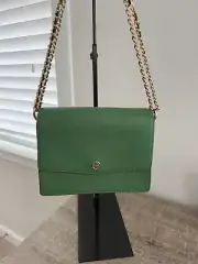 NWT Tory Burch Robinson Floral Interior Convertible Shoulder Bag Green