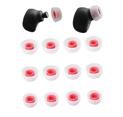 Zotech 6 Pairs of Ear Tips for Jabra Elite Active 65t, 75t (S/M/L) (White-Red)