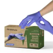 FifthPulse Biodegrad. Disposable Nitrile Gloves 3mm Exam XS 150 Ct Violet Blue