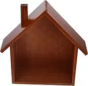 1pc Wooden Storage Shelf Wall-Mounted Rack Adorable House Shape Decorative Rack for Children's Room