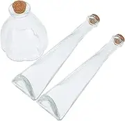 Gatuida 3pcs Decorative Glass Bottle with Cork Stopper for Wedding Sand Ceremony Keepsake Jars for Couples Home Decoration and