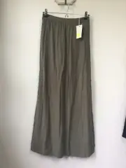BNWT Gorgeous Ladies Boden Khaki Silk & Viscose Mix Maxi Skirt with Side Splits,
