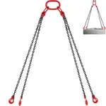 VEVOR Chain Sling 5/16" X 10' Engine Lift Chain G80 Alloy Steel Engine Chain Hoist Lifts 3 Ton with 4 Leg Grab Hooks and Adjuster