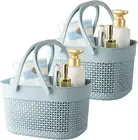 Rejomiik 2 Pack Plastic Shower Caddy Basket, Portable Organizer Storage Tote wit