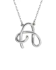 Jane Basch Silver Initial Necklace (A-Z)