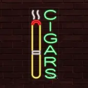 NEW "CIGARS" w/LOGO VERTICAL 30x12x1 INCH LED FLEX WINDOW/WALL INDOOR SIGN 30978