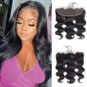 13x4 Lace Frontal Human Hair 14 Inches Body Wave Human Hair Frontal Can be Cu...