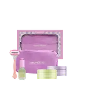 Silky Vibes Shave Set with Razor, Pre-Shave Scrub 100mL, Shave Oil 30mL, Post Shave Balm 100mL & Cosmetic Bag