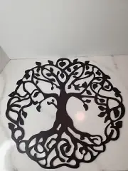 Tree Of Life Flat Black Wall Art Sign by Redline Steel. Made In The USA. 18"