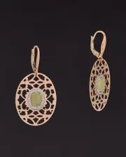 14K Italian Gold 3.50 ct. tw. Diamond & Yellow Jasper Filigree Earrings