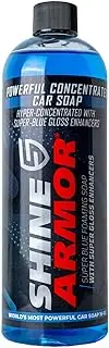 SHINE ARMOR Ultra Concentrated Car Wash Soap for Car Washing, Detailing, Cleaning - Wash & Wax Formula - Car Wash and Wax - Spray on or Mitt - Hydrophobic Top Coat Polish - 16 oz.