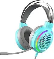 USB7.1 Wired Head-Mounted Headset Gaming Headset with 50mm Speaker Unit Omnidirectional Noise Reduction Microphone Blue Blue