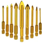 9 pcs. Tile Drill Ceramic Drill Set of Glass Drill Bits Set Hexagon Tile9664