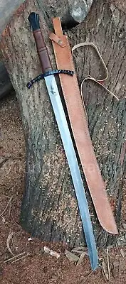 Handmade Heron Sword Replica Carbon Steel Sword With Leather Sheath 43"
