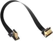 NFHK CYFPV Dual 90 Degree Right-Up Angled HDMI Type A Male to Male HDTV FPC Flat Cable for FPV HDTV Multicopter Aerial Photography 30CM