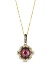 Le Vian Raspberry Rhodolite 14K 5.10 ct. tw. Diamond & Rhodolite Cocktail Pendant