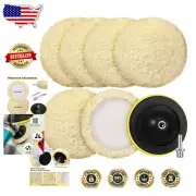 Professional 8-Inch Wool Buffing Pads with Backing Plate for Car Polishing