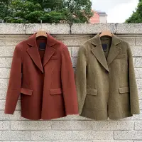 在飛比找momo購物網優惠-【BACKSTAGE】韓國現貨托尼手工羊毛外套(素色保暖百搭