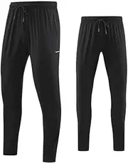 [SAOOOP] Men's Polyester Fabric Loose Breathable Quick Dry Outdoor Leisure Sports Fitness Running Training Basketball Trekking Pants Sporty And Casual Drawstring Design
