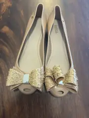 Melissa Beige Flats Women Size 9 Big Bow Jelly New In Box