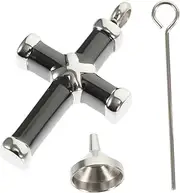 1 Set Ashes Pendant Small Pet Urns for Ashes Small Ashes Urns Memorial Necklace Mini Urn Cremation Keychain Necklace Urns for Ashes Mini Accessories Black Stainless Steel