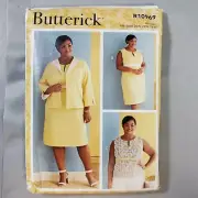 Butterick Pattern R10969 Women Unlined Jacket Sleeveless Dress Top 18W-24W UNCUT
