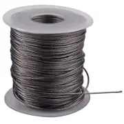 Hoisting Lifting 7x7 1mm Dia Stainless Steel Flexible Wire Rope 177Ft R8D96041