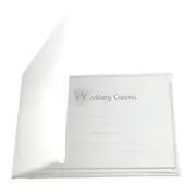 Plain White Satin Cover Wedding Guest Book