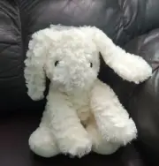 Kellypet 9" Poseable Bunny Dog Toy w/Squeaker PT993BY Ivory, Kellytoy, New