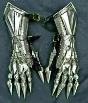 Medieval Gauntlet Gloves Pair Accents Knight Crusader Armor Steel Gauntlet Larp