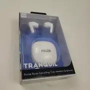 Muze By Vivitar Tranquil Wireless Bluetooth Noise Canceling Earbuds White