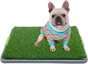 Zjyufy Dog Grass Pad with Tray Dog Toilet Tray with Artificial Grass Protable Puppy Toilet Training Mat for Indoor/Outdoor, Reusable Fake Pee Grass for Dog to Pee on Dog Litter Box