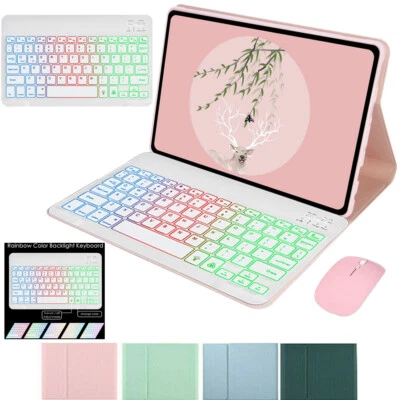 For Lenovo Tab M11 TB-330FU Backlit Bluetooth Keyboard Leather Case Cover Mouse