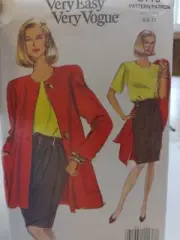 Jacket Dress 6 8 10 Vogue Very Easy 8115 Sewing Pattern UC VTG Loose Oversized