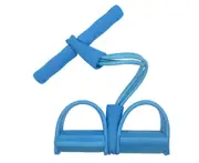 Ankle Puller Abdomen Fitness Home Sports Thin Waist Legs Equipment 4 Tube Pedal Pull Rope-Blue