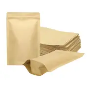 50pcs Kraft Stand Up Pouches Sealable Bags for Food Storage, Yellow, 6x9.4 Inch