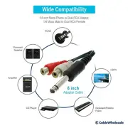 6inch 1/4 Mono Male to Dual RCA Female 30S1-16260