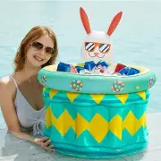 Inflatable Pool Party Cooler Easter Bunny Ice Bucket BlowUp Drink Cooler Outdoor