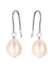 Genevive Silver Plated Pearl Earrings